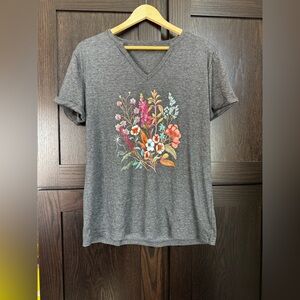 Charcoal Floral Graphic Tee